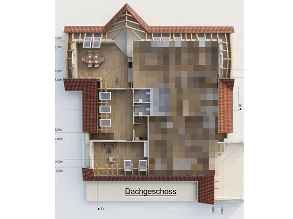 Grundrisszeichnung / Planung Dachgeschoss