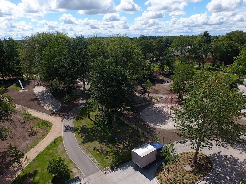 Luftaufnahme vom Campus Gelände in Großheide